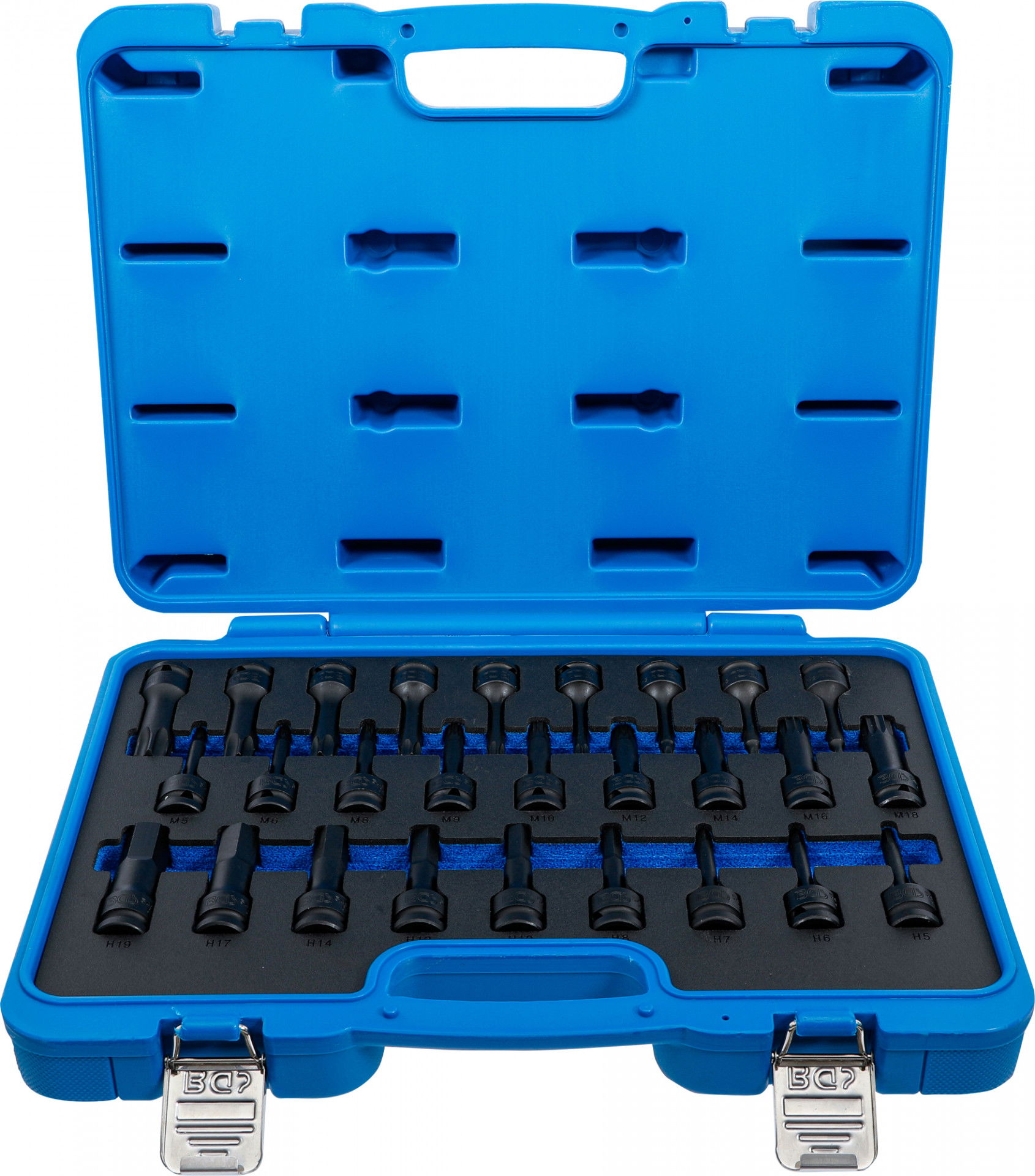 BGS Technic 9-5484 1/2"-os gépi rátűzőkulcs készlet, hosszú, torx, imbusz, spline, 27 részes termék fő termékképe