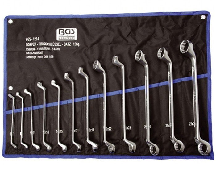 BGS Technic 9-1214 hajlított csillagkulcs készlet, metrikus, 12 részes termék fő termékképe